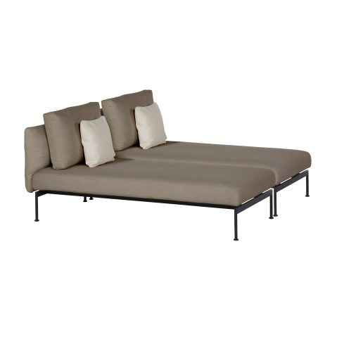 Barlow Tyrie Layout Stainless Steel Deep Seating Double Chaise Lounge