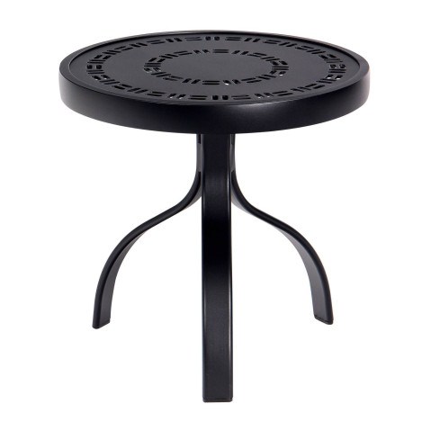 Woodard Deluxe Aluminum 18" Round End Table with Trellis Top