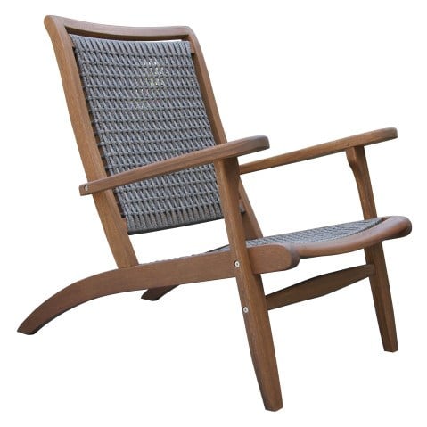 Outdoor Interiors Eucalyptus and Wicker Lounger  by Outdoor Interiors