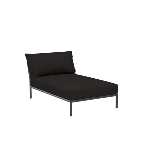 Level Chaise Lounge Long in Dark Gray with Char Cushions