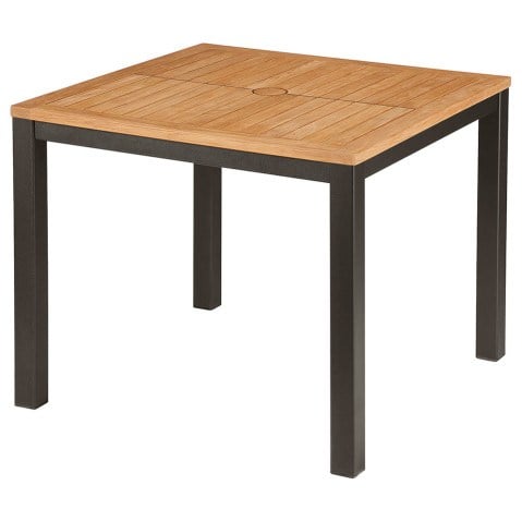 Barlow Tyrie Aura Teak and Aluminum Square 35" Dining Table