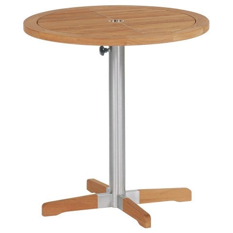Barlow Tyrie Equinox Round Stainless Steel and Teak Bistro Table 