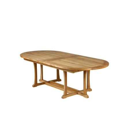 Barlow Tyrie Stirling Teak 43 x 93 -125.5 In. Oval Extending Table