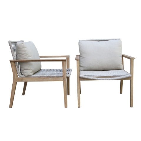 Rope and Eucalyptus Lounge Chair - Set of 2 
