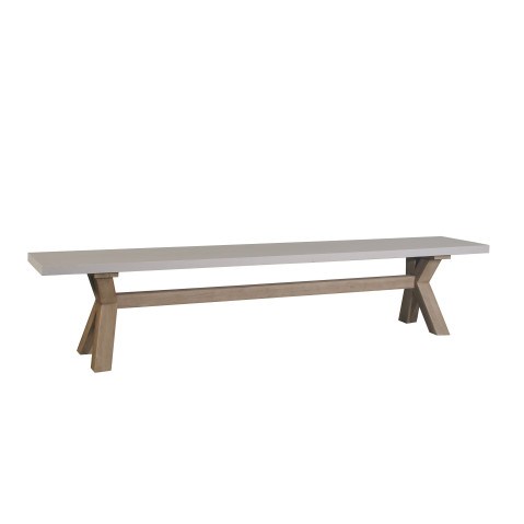 Eucalyptus Bench with Ivory Composite Seat