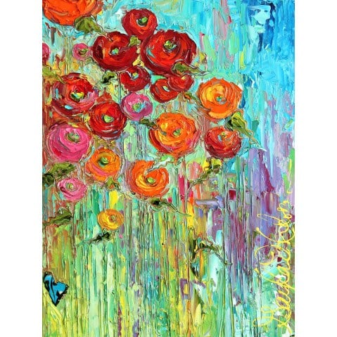 West of the Wind Outdoor Canvas 30”x40” Wall Art - Poppies  by West of the Wind