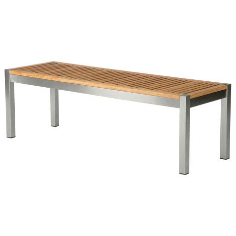 Barlow Tyrie Equinox Stainless Steel and Teak Trimmed Backless Bench  by Barlow Tyrie