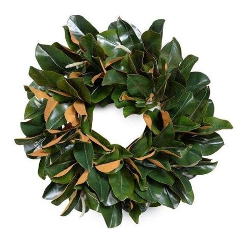 22 in. Magnolia Leaf Hand-built Wreath  by New Growth Designs