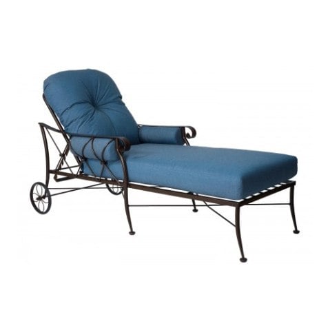 Woodard Derby Wrought Iron Adjustable Chaise Lounge  by Woodard