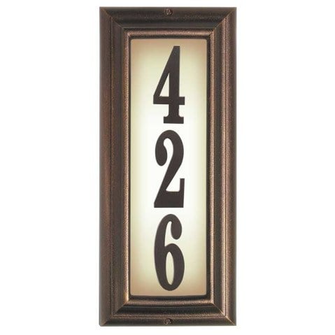 Edgewood Vertical Lighted Address Plaque  by Qualarc