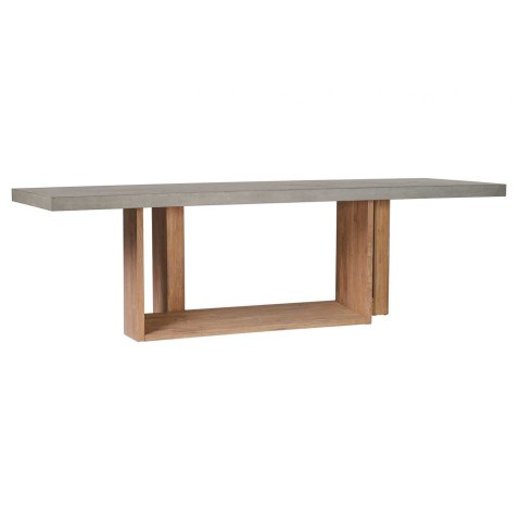 Seasonal Living Perpetual Concrete and Teak Lucca Counter Table – Slate Gray  by Seasonal Living