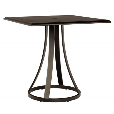Woodard Solid Cast Aluminum Square Counter Height Umbrella Table