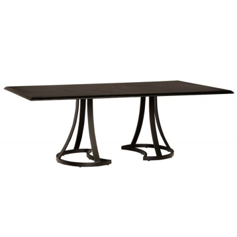 Woodard Solid Cast Aluminum Rectangular Umbrella Dining Table