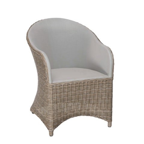 Kingsley Bate Milano Wicker Dining Armchair in Driftwood/Taupe