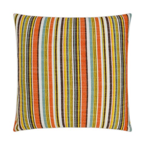 Fancy Stripe Multi Outdoor Pillow 22x22  by DV Kap