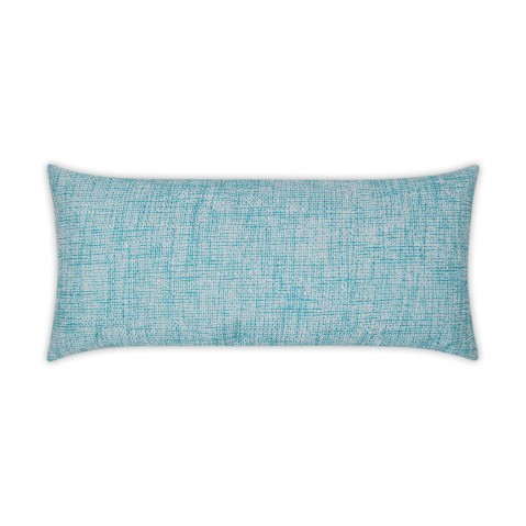 Double Trouble Turquoise Lumbar Outdoor Pillow 24x12  by DV Kap
