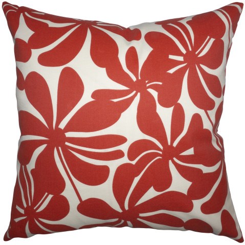 Cayman Red Outdoor Pillow  by Square Feathers