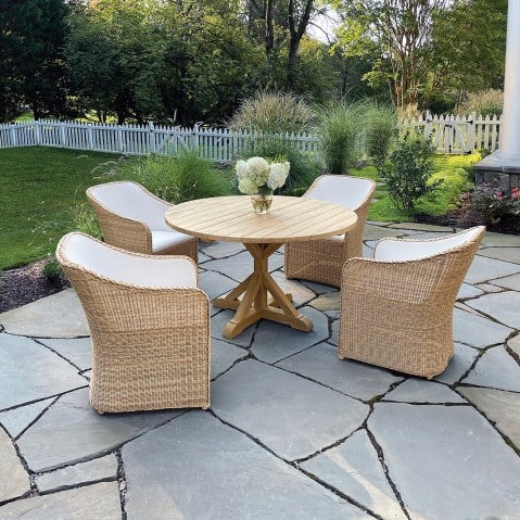 Kingsley Bate Quogue and Provence 5 Piece Dining Ensemble with Armchairs