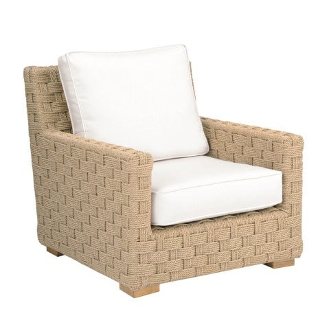 Kingsley Bate St. Barts Wicker Deep Seating Lounge Chair in Natural Rope