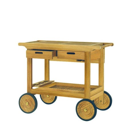 Kingsley Bate Teak Serving Cart with Wheels