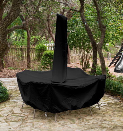 Protective Weatherma Round Dining Set Cover Umbrella Hole Black