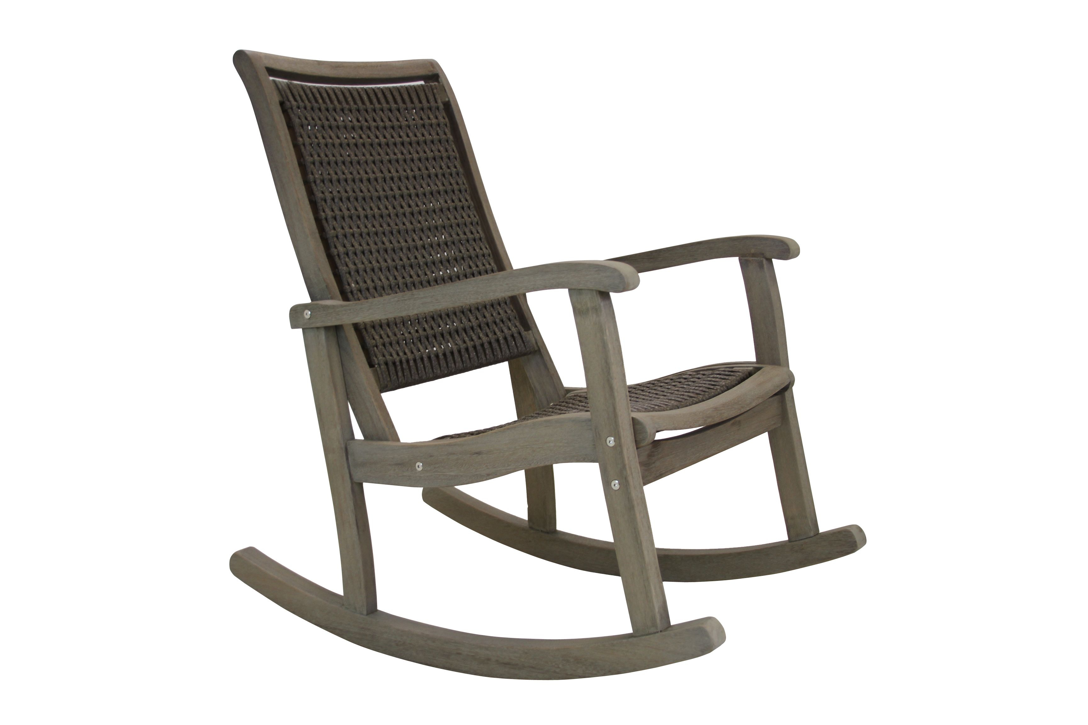 Outdoor Interiors Eucalyptus and Wicker Rocking Chair