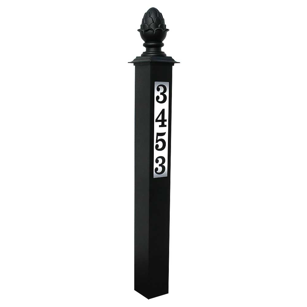 Lighted Address Post - Pineapple Finial