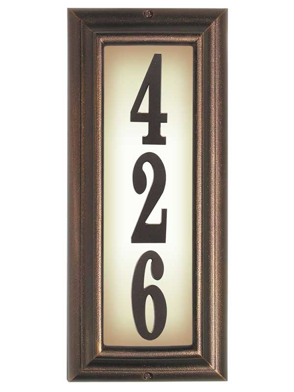 Edgewood Vertical Lighted Address Plaque