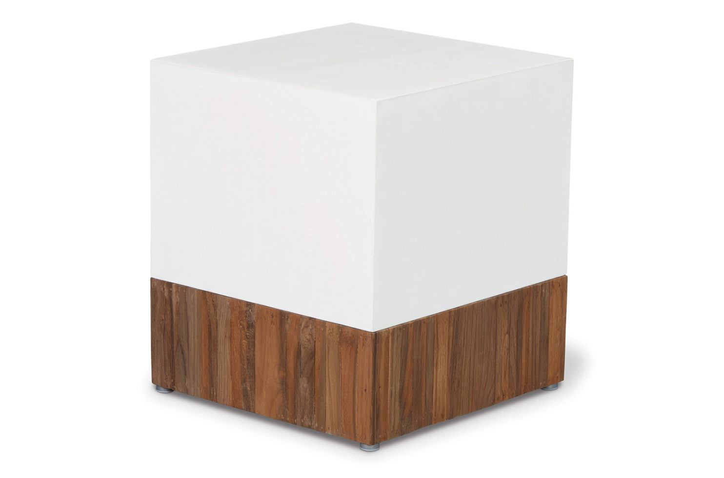 Seasonal Living Perpetual Concrete and Teak Magic Cube