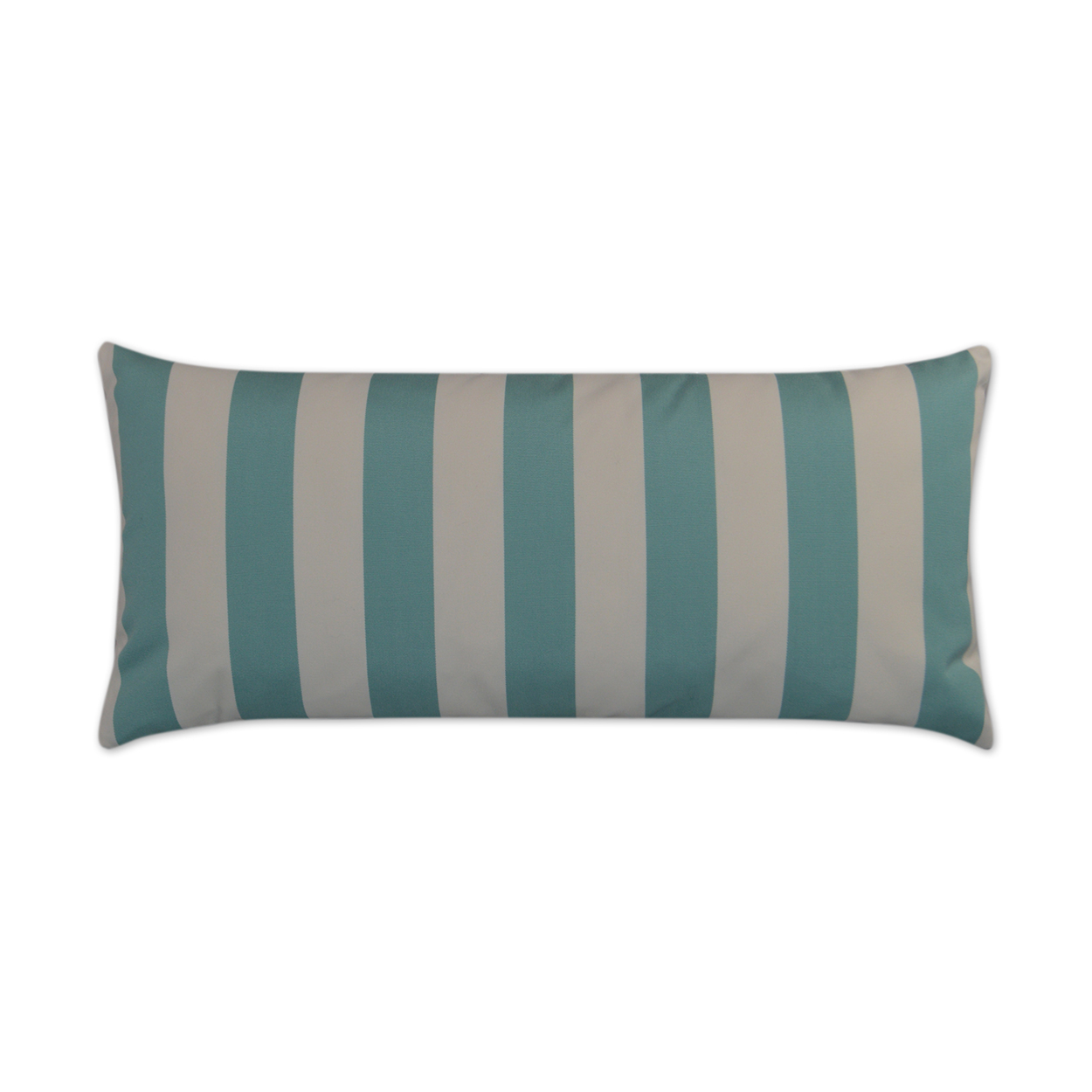 Cafe Stripe Aqua Lumbar Outdoor Pillow 24x12