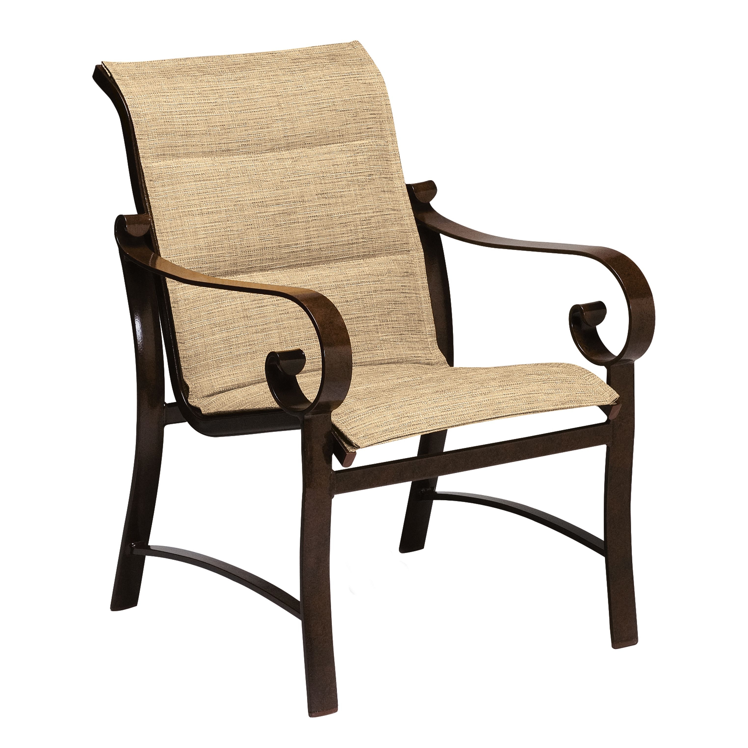 Woodard Belden Aluminum Sling Padded Dining Arm Chair