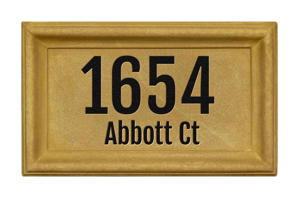 Engraved Rectangle Cast Concrete Address Plaque
