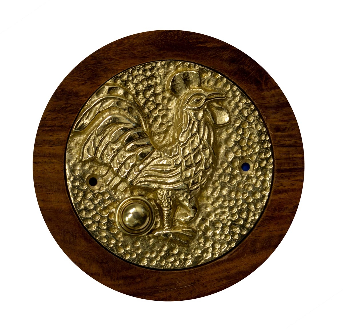 Polished Brass Rooster Doorbell Button