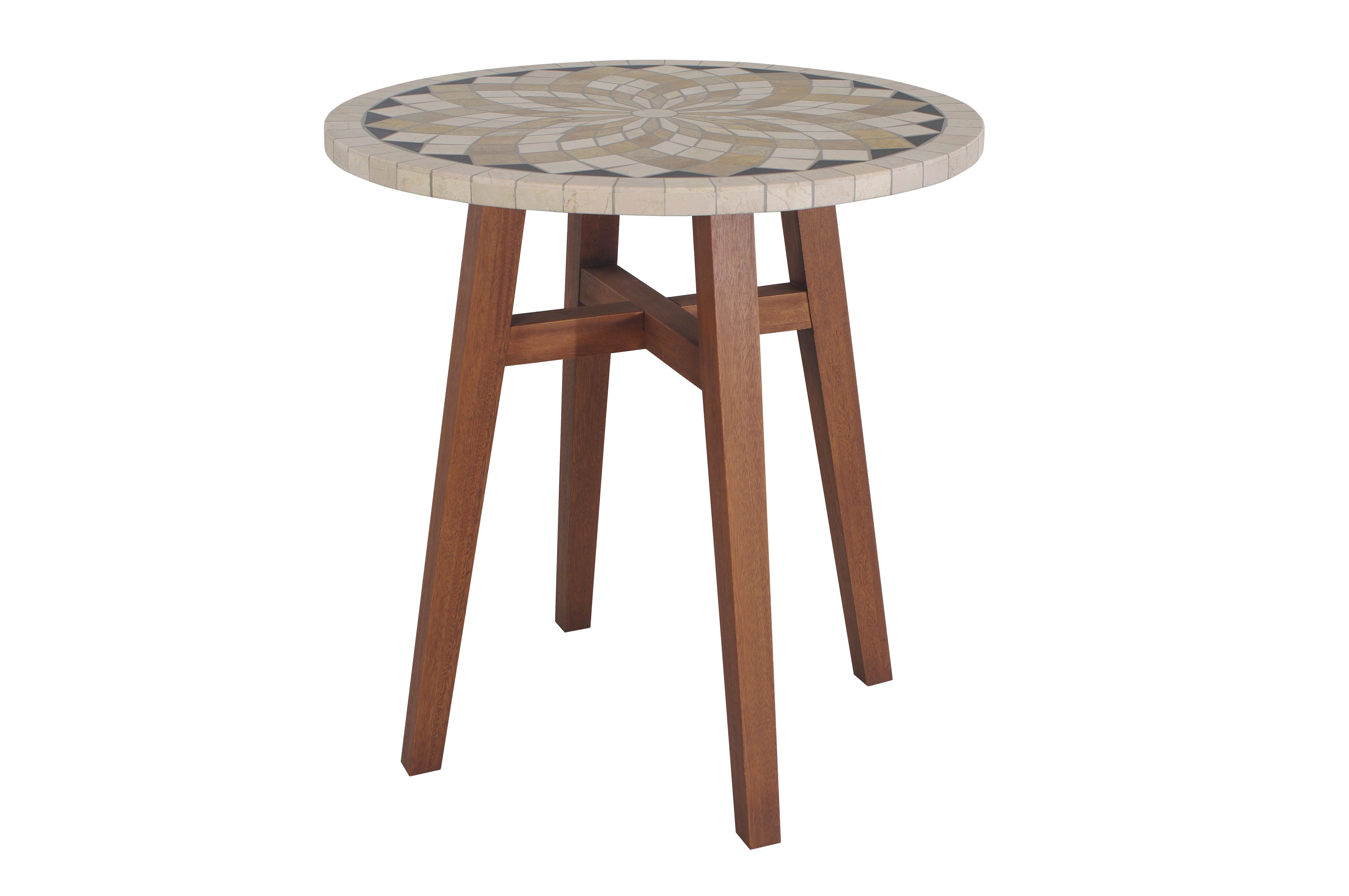 Outdoor Interiors 34" Round Spanish Marble Counter Height Table