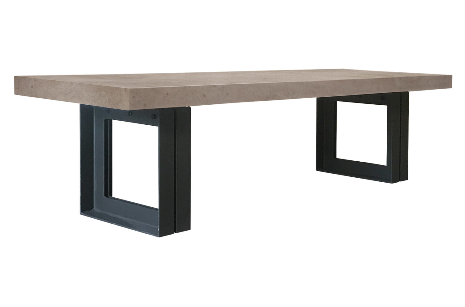 Seasonal Living Perpetual Concrete and Steel Senza Dining Table 118  Slate Gray 
