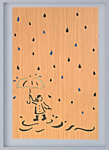 CORE Engraved Singing in the Rain 2' x 2.6' PVC Privacy Screen