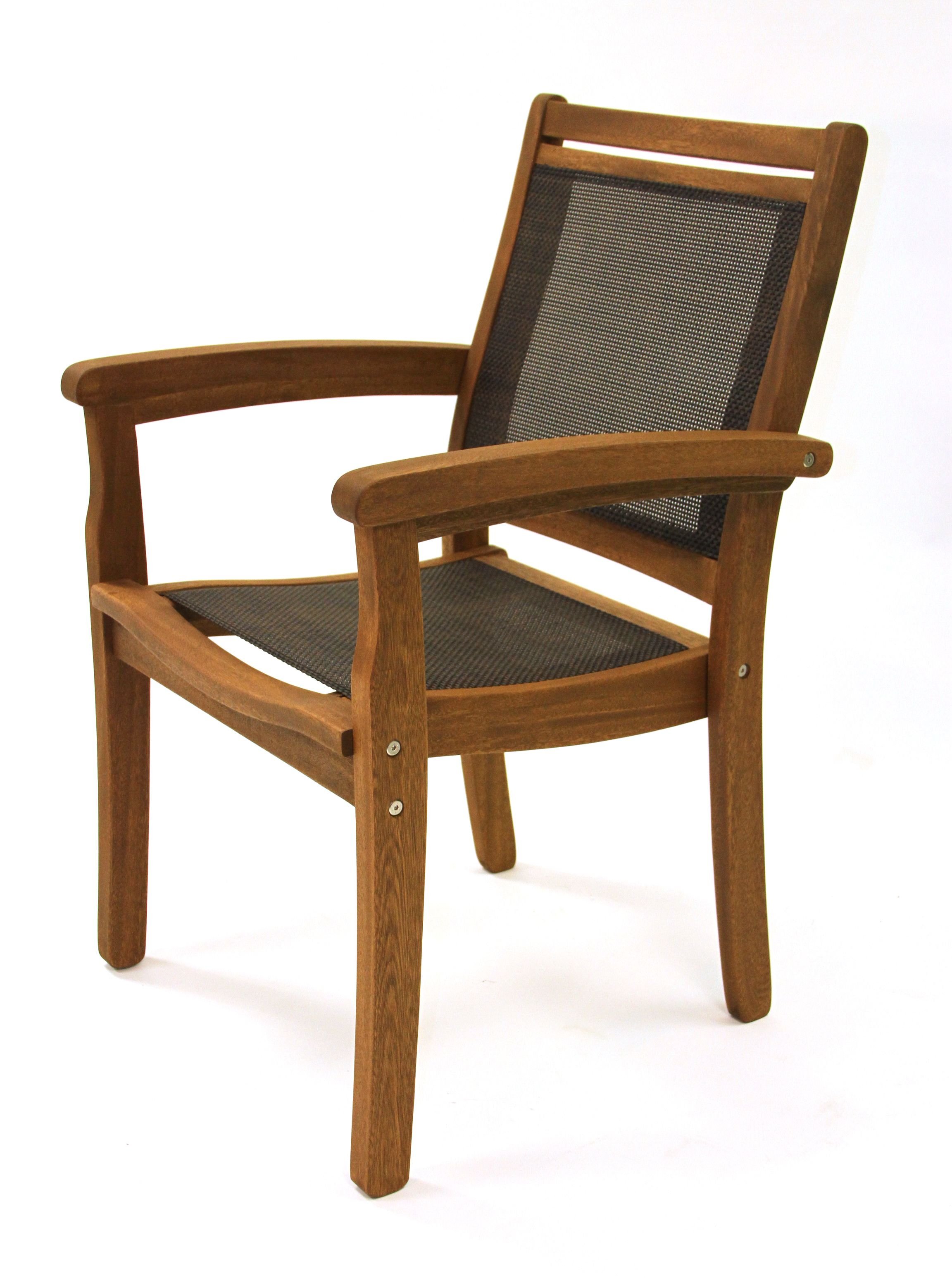 Outdoor Interiors Eucalyptus Stacking Sling Dining Chair