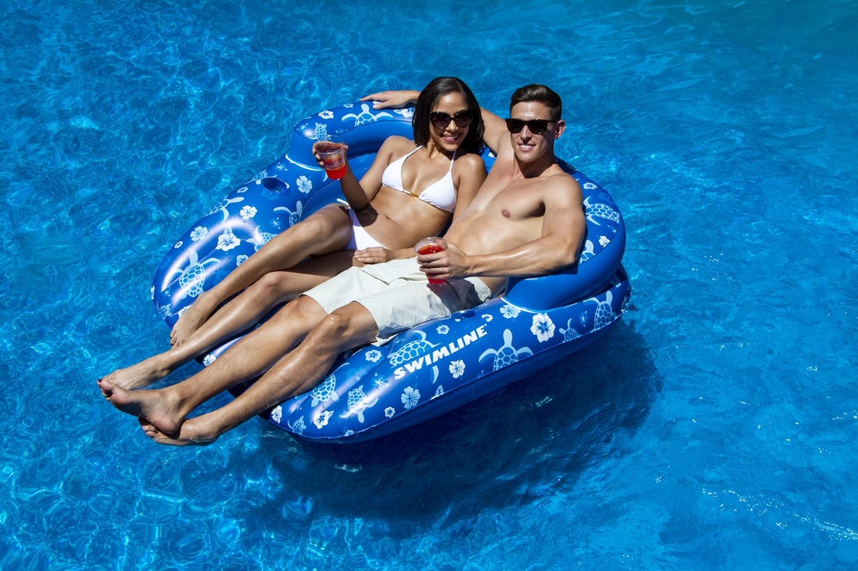 Tropical Double Pool Lounger - Set of 2