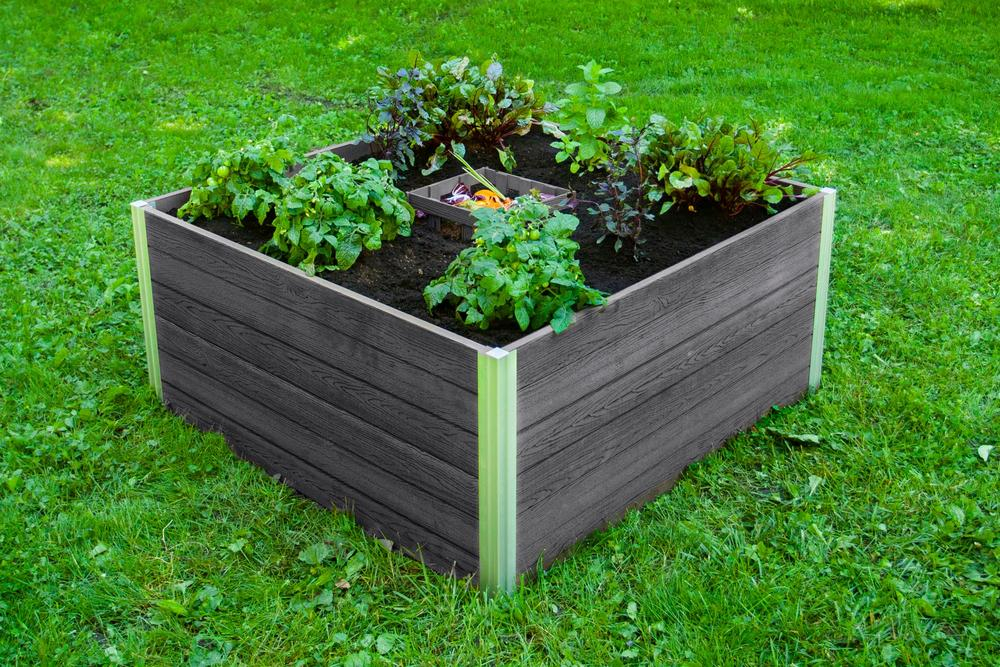 Vita Urbana 4'x4' Keyhole Gray Composting Garden Bed