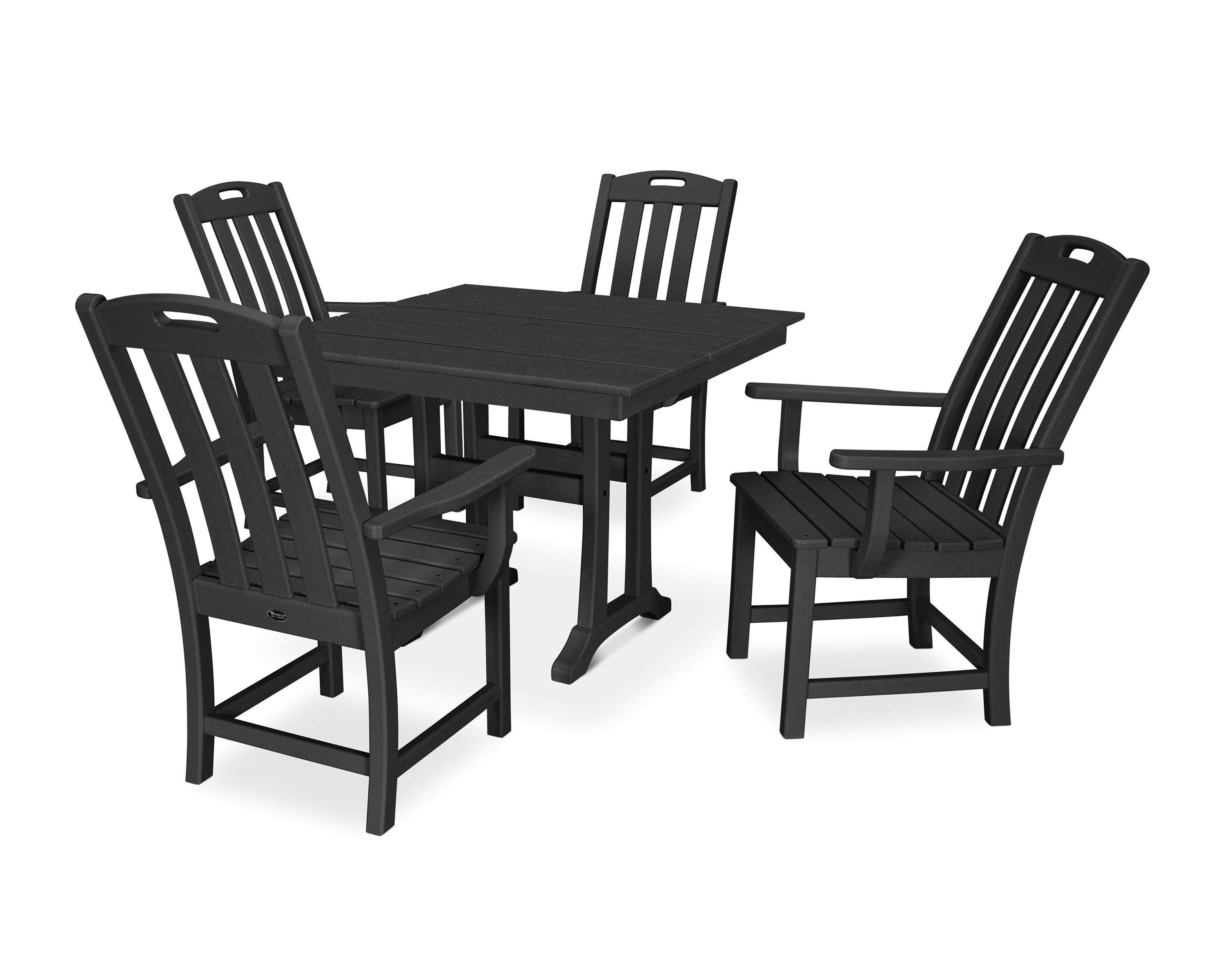 Trex® Outdoor Furniture™ Yacht Club 5-Piece Farmhouse Trestle Arm Chair Dining Ensemble